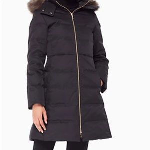 Kate Spade Faux fur trim puffer coat